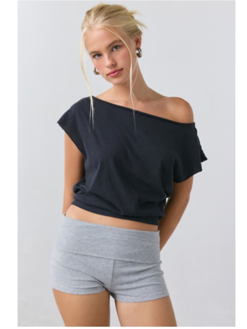 Off-Shoulder Black Women's Top